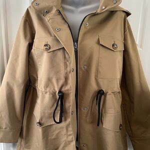 Orolay Hooded Anorak Tan Lined Jacket Size Large NWT
